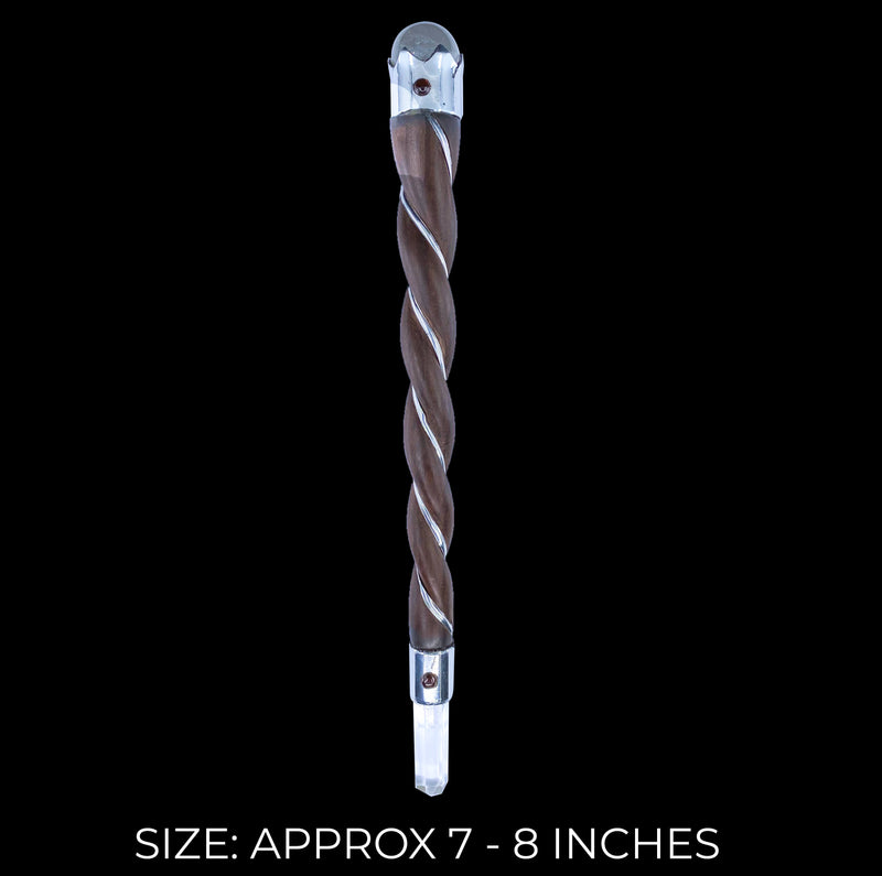Spiral Rosewood Wand - Crystal