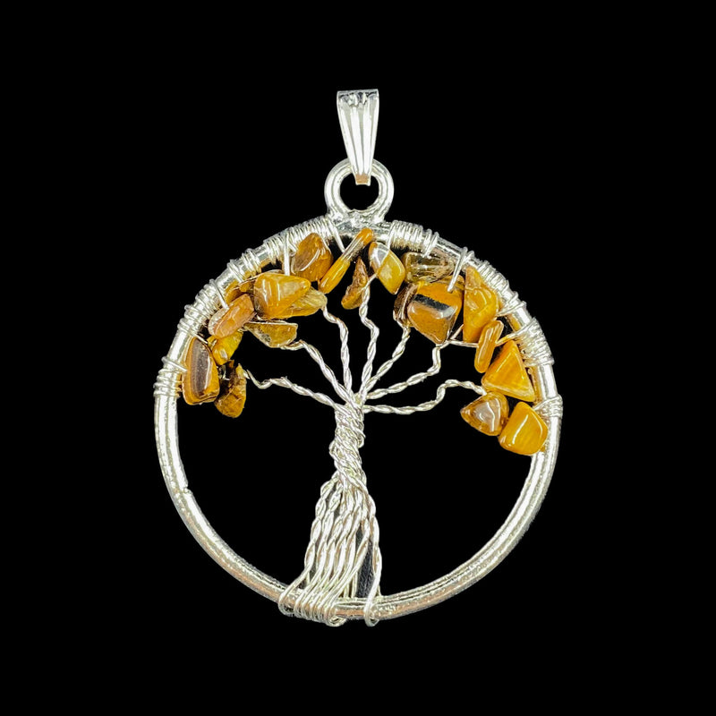 Tree of Life Pendant - Tiger Eye