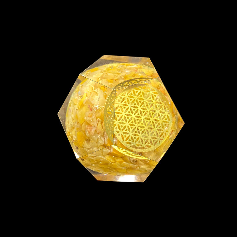 Yellow Aventurine Orgonite Faceted Sphere