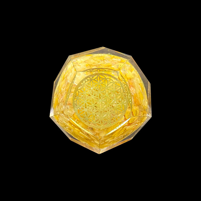 Yellow Aventurine Orgonite Faceted Sphere