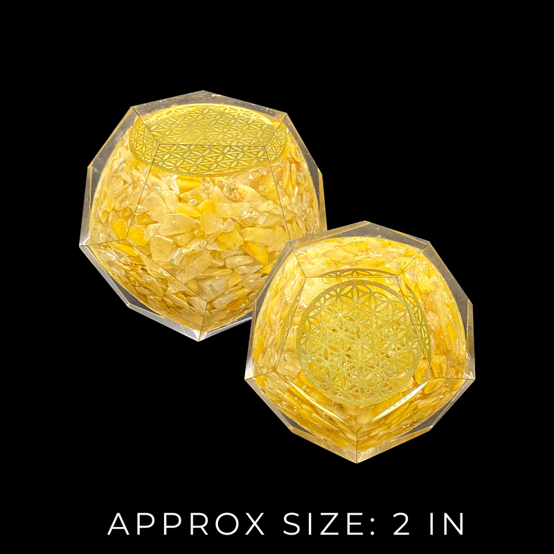 Yellow Aventurine Orgonite Faceted Sphere