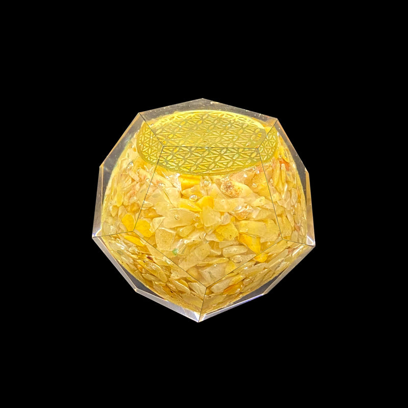Yellow Aventurine Orgonite Faceted Sphere